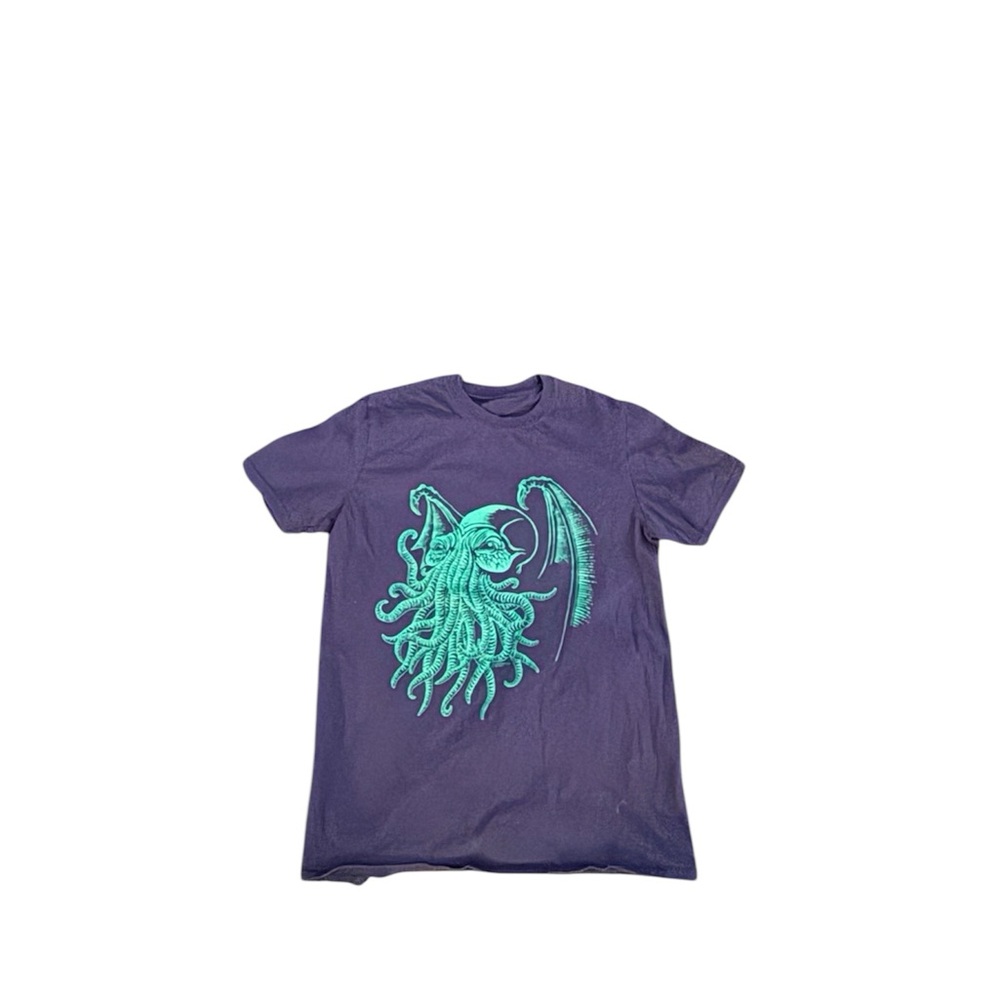 Green and Black Short Sleeve Tee with Artistic Design